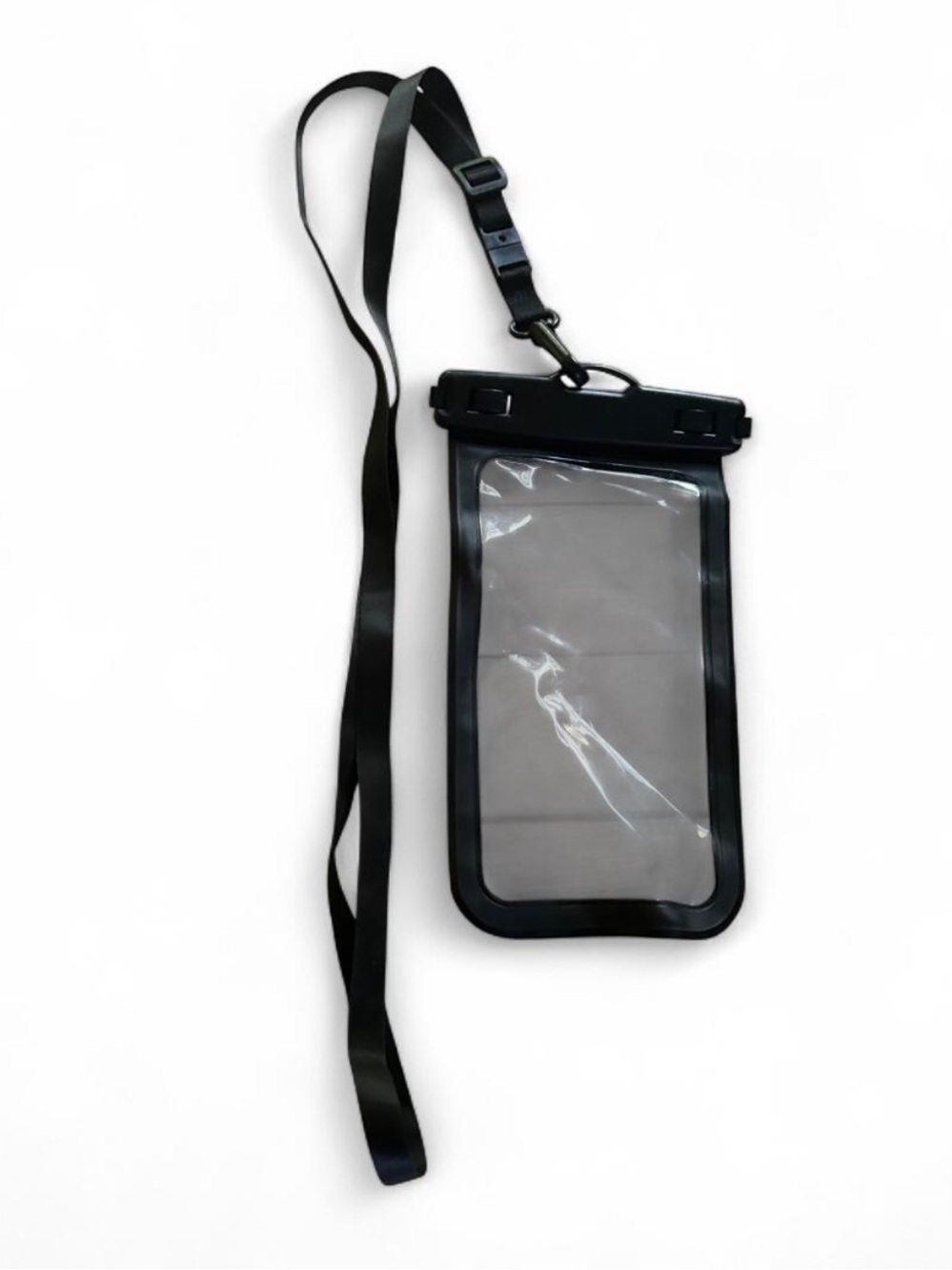 Clear Waterproof Phone Pouch with Black Strap